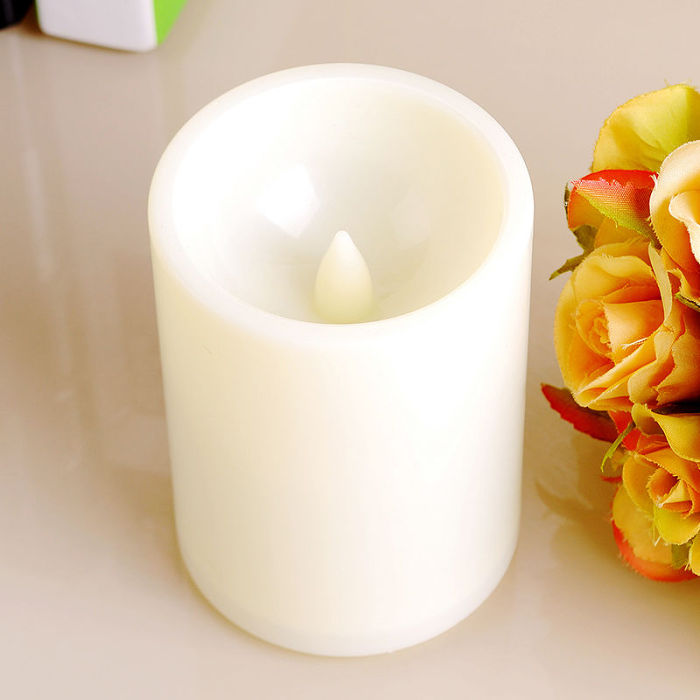 20 PCS Flickering Flameless Resin Pillar LED Candle Lights with Timer for Wedding Party