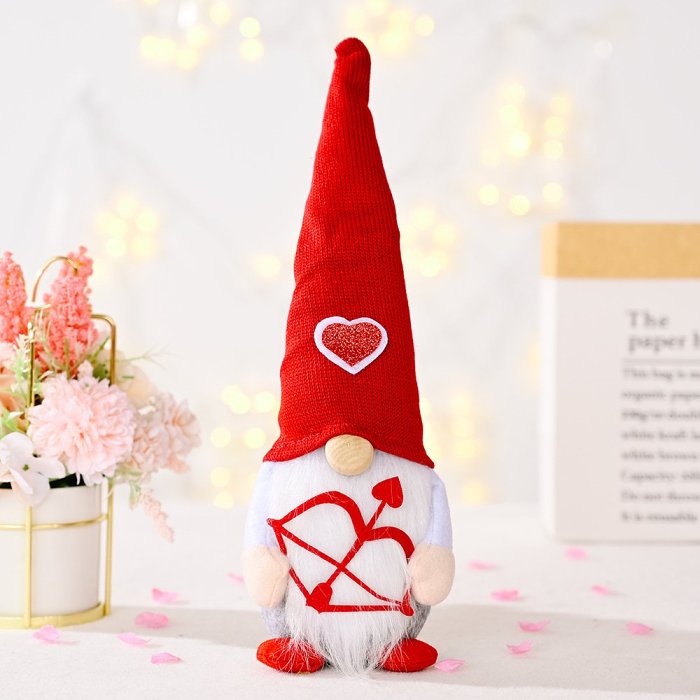 Red Love Hat Dwarf Doll Valentine's Day Decorations