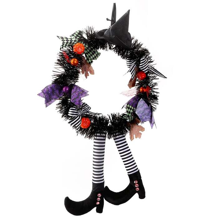 Halloween Witch Wreath Pumpkin Decorations