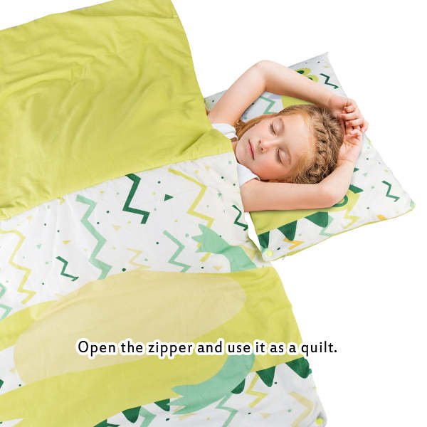 Children Sleeping Bag with Removable Pillow for Preschool Daycare Sleepovers-Cartoon Design