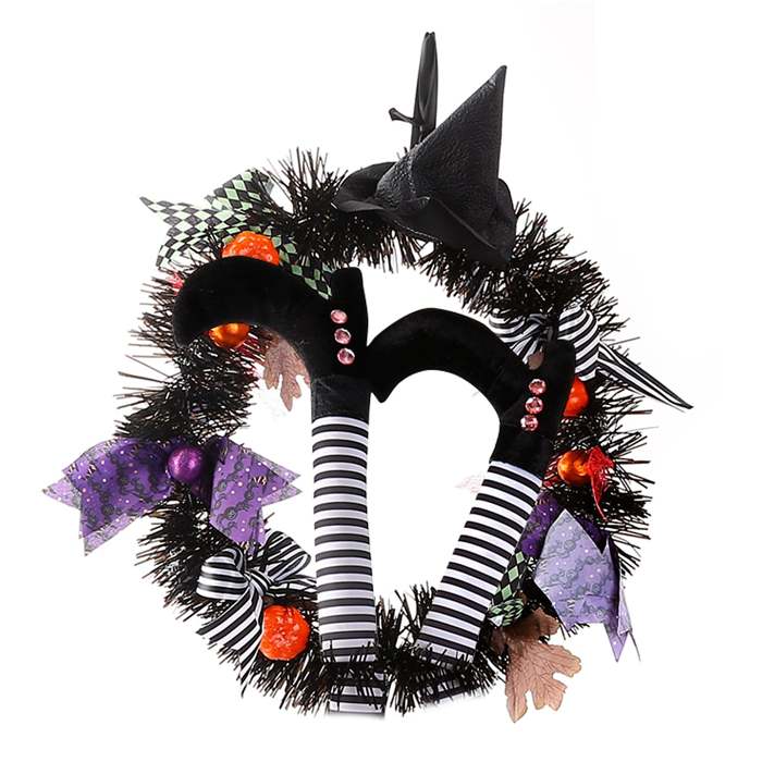 Halloween Witch Wreath Pumpkin Decorations