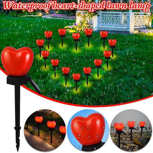 Solar Heart Light Heart Shaped Light Garden Decor Atmosphere Light Ground Inserting Lamp
