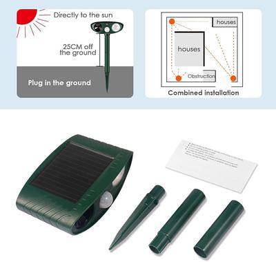 Ultrasonic Deer Repeller, Safe Repellent plants Solar Powered Deterrent