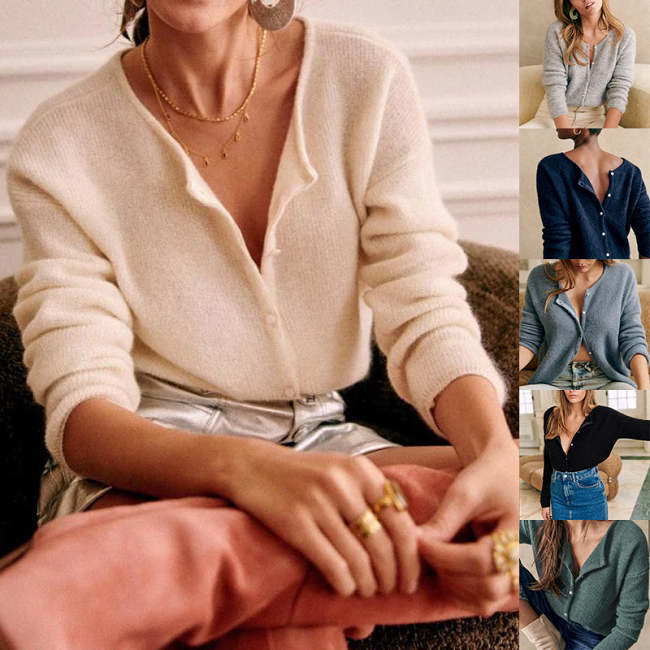 Button Super Soft Kint Cardigan