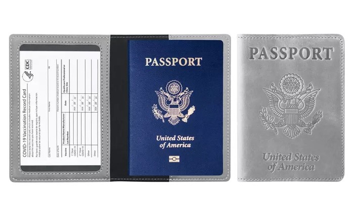 RFID Multi-function Passport Holder with CDC Vaccination Card Slot