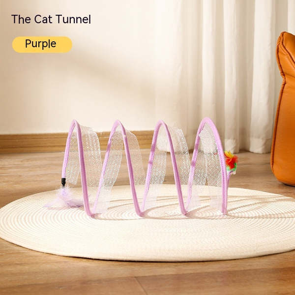 Foldable S-shaped cat tunnel.