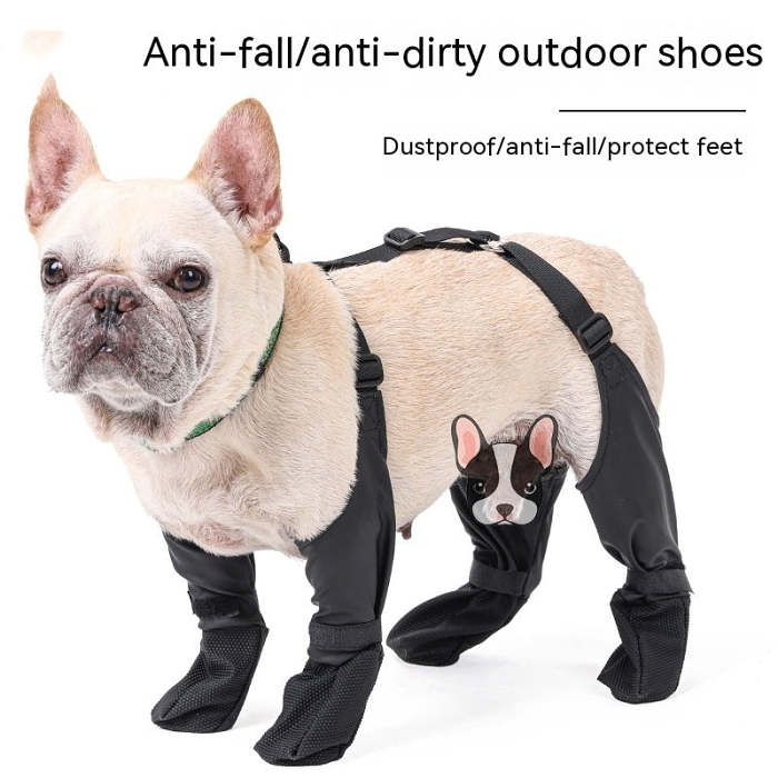 Adjustable waterproof dog shoes.