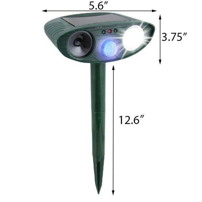 Solar Powered Ultrasonic Deer Repellent- Get Rid of Deer in 48 Hours