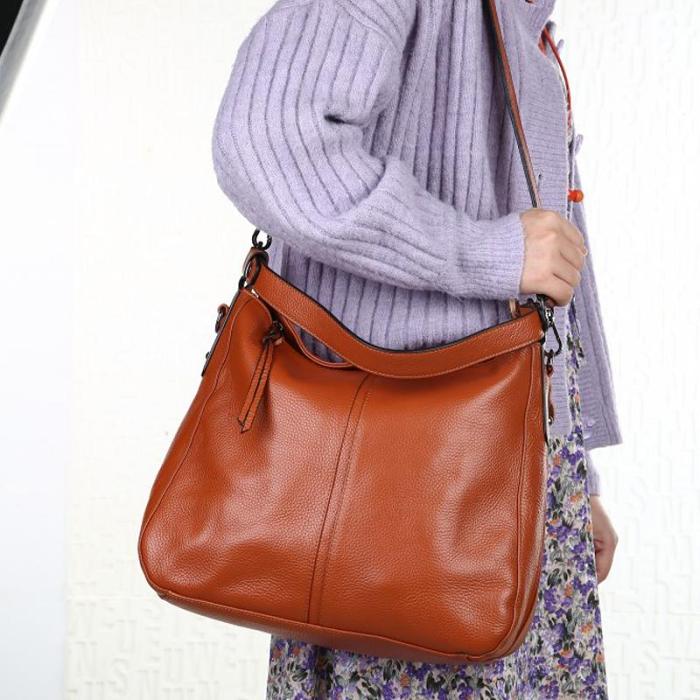 Leather Crossbody Hobo Handbag For Women