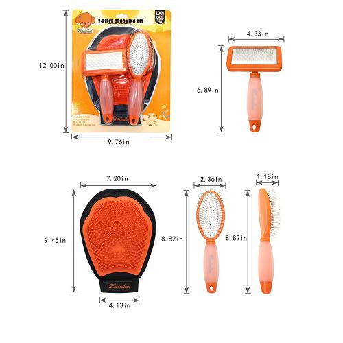 Pet Shampoo & Bath Brush Soothing Massage Rubber Comb & Bath Gloves