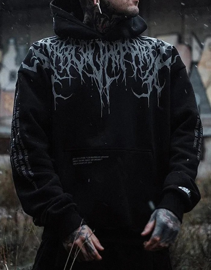 Evil Blood Oversize Large Pattern Hoodie