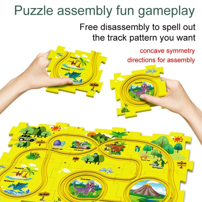 PuzzleRacer Kids Car Track Set
