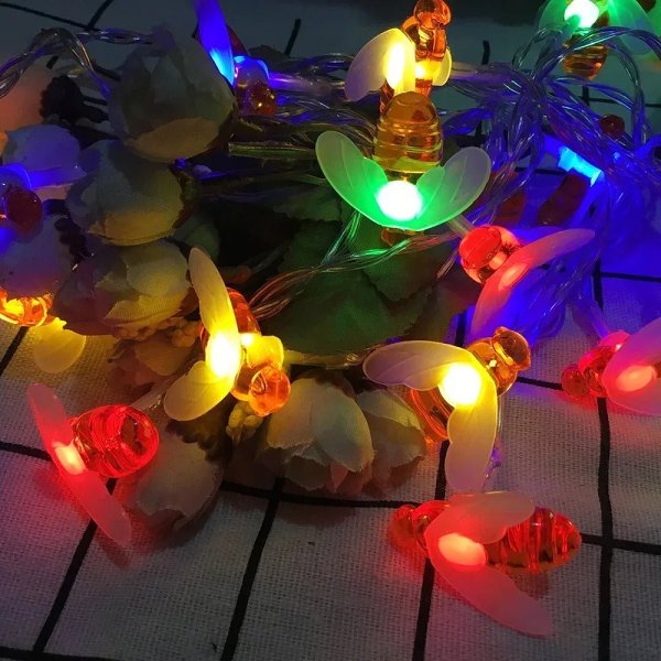 Solar Bee String Light - Waterproof Lights for Garden, Christmas, Wedding, Party Outdoor Lighting