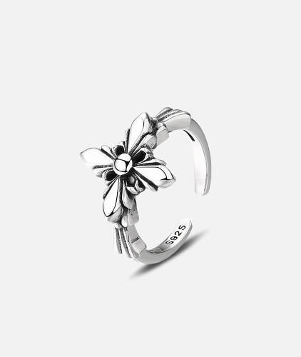 Adjustable Vintage Cross Sterling Silver Rings