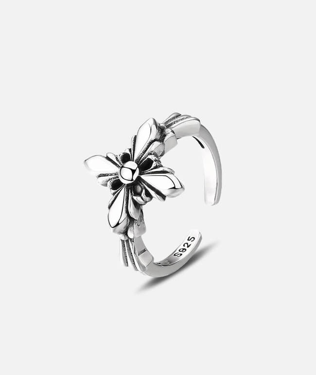 Adjustable Vintage Cross Sterling Silver Rings