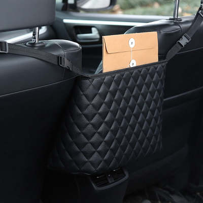 Auto PU Storage Pocket Between Front Seats Large Capacity Net Bag