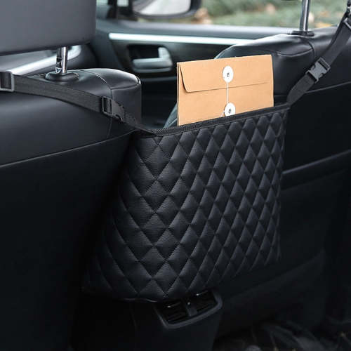 Auto PU Storage Pocket Between Front Seats Large Capacity Net Bag