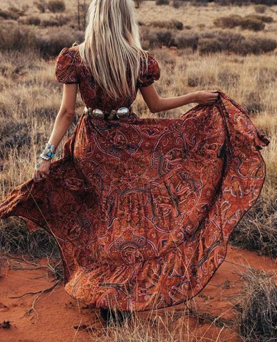 Cowgirl Button Down Paisley Tribal Dress