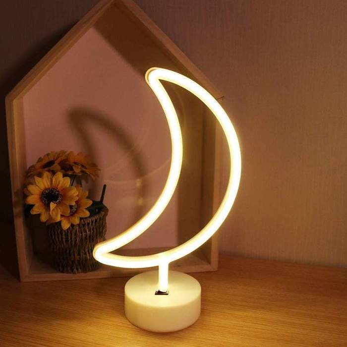 AMZER Neon LED Holiday Light with Holder – Warm Fairy Decorative Lamp by Veasoon