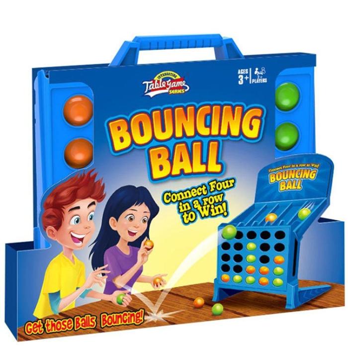 Bouncing Linking Shots Educational Toys Children's Portable Jump Ball Four-Line Board Game Toy