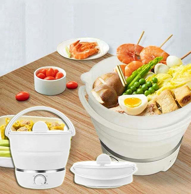 Portable folding electric cooker.