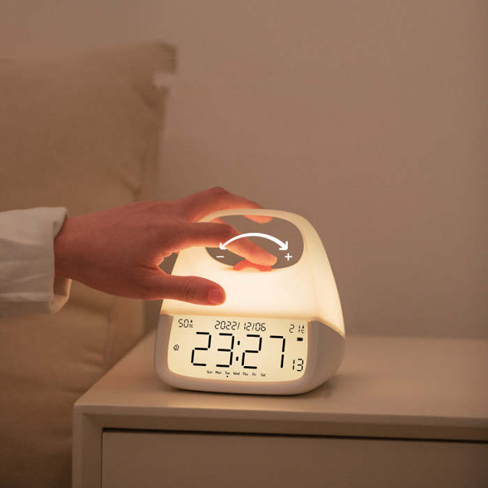 Portable LED Night Light Alarm Clock