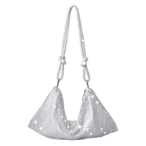 Ladies Evening Bag Clutch Shoulder Bag Small Sequin Purse Shoulder Bag Chain Bag for Wedding Party Disco