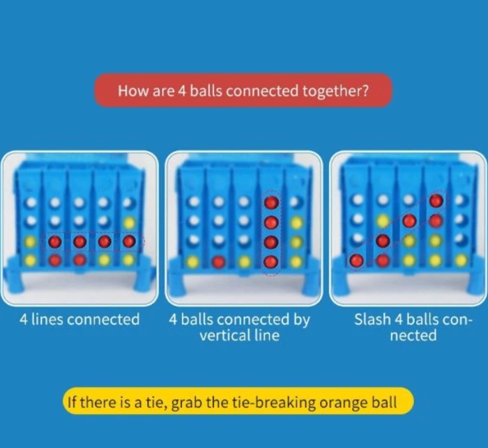Bouncing Linking Shots Educational Toys Children's Portable Jump Ball Four-Line Board Game Toy