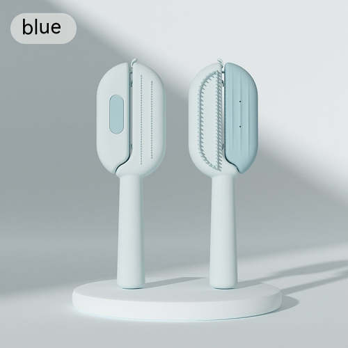 Self-cleaning pet grooming brush.