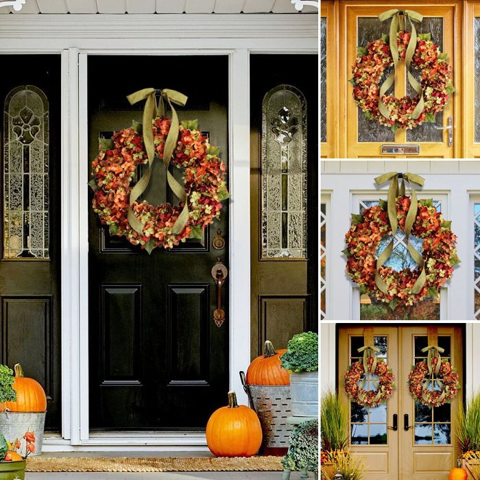 Fall Hydrangea Wreath For Front Door - Rustic Home Decor