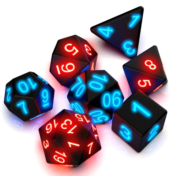 Awesome board game Glowing dice 7 PCS