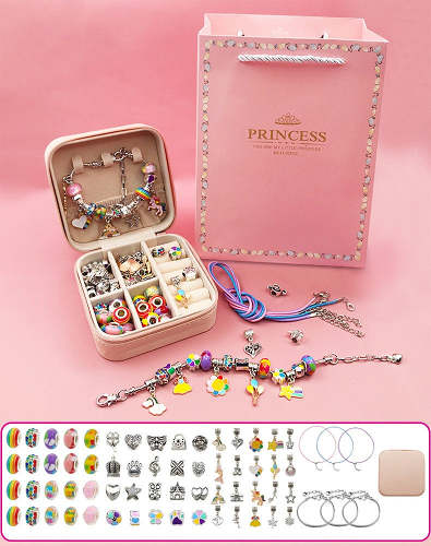 3 Bracelets Children's DIY Bracelet Big Hole Bead Set Bracelet Snake Bone Bracelet Gift Box