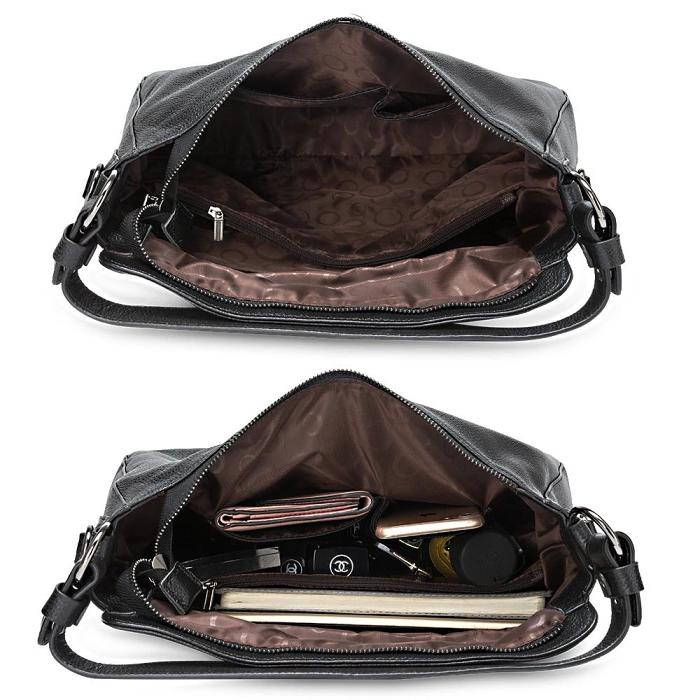 Leather Crossbody Hobo Handbag For Women