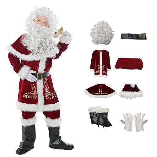 Deluxe Christmas  Outfit Santa Costume For Kids