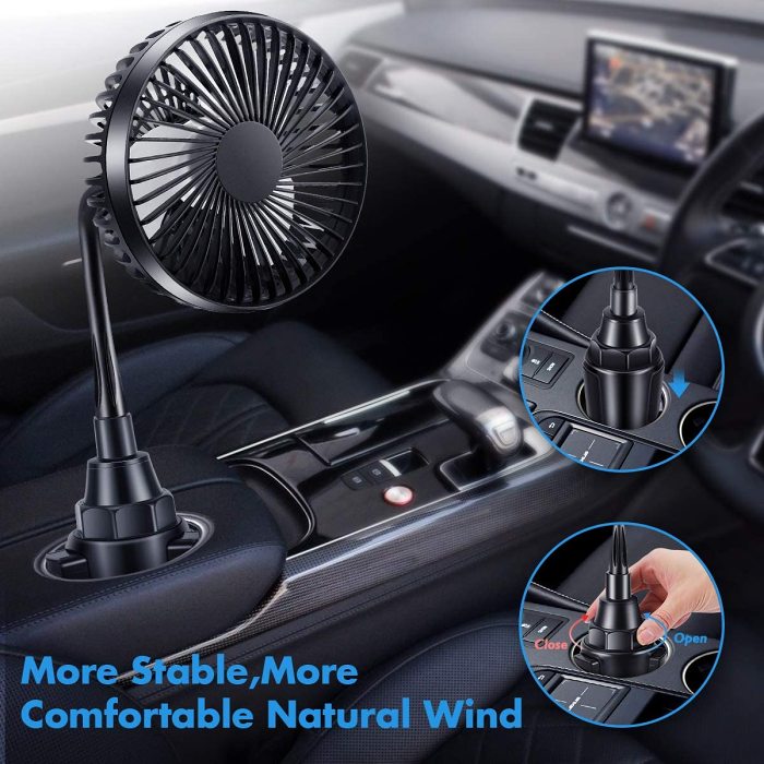 Car Cup Holder Fan