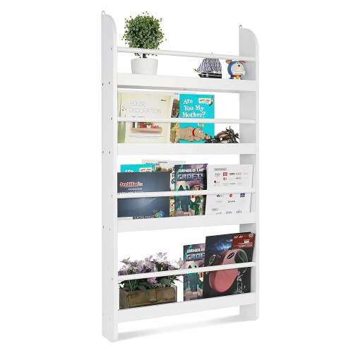 White Children Bookshelf Storage