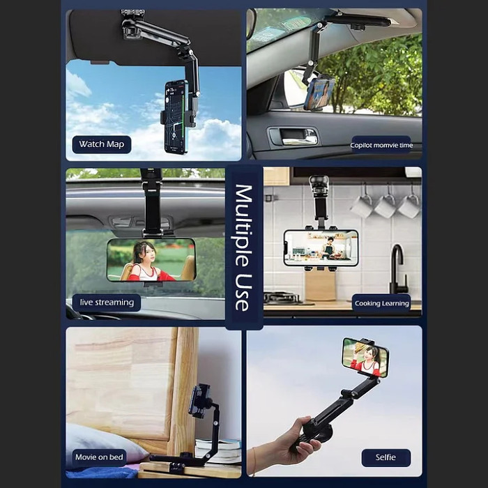 1080 Rotation Muti-Used Car Visor Phone Clip