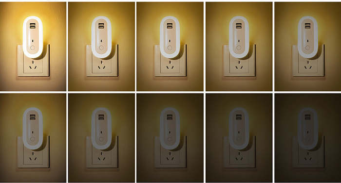 Oval Night Lamp with Dual USB Ports