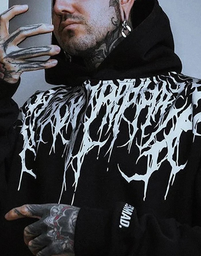 Evil Blood Oversize Large Pattern Hoodie