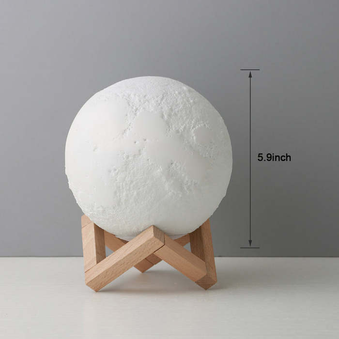 Luna Moon Lamp, 3D Printing Moon Night Light Rechargeable Touch Sensor LED