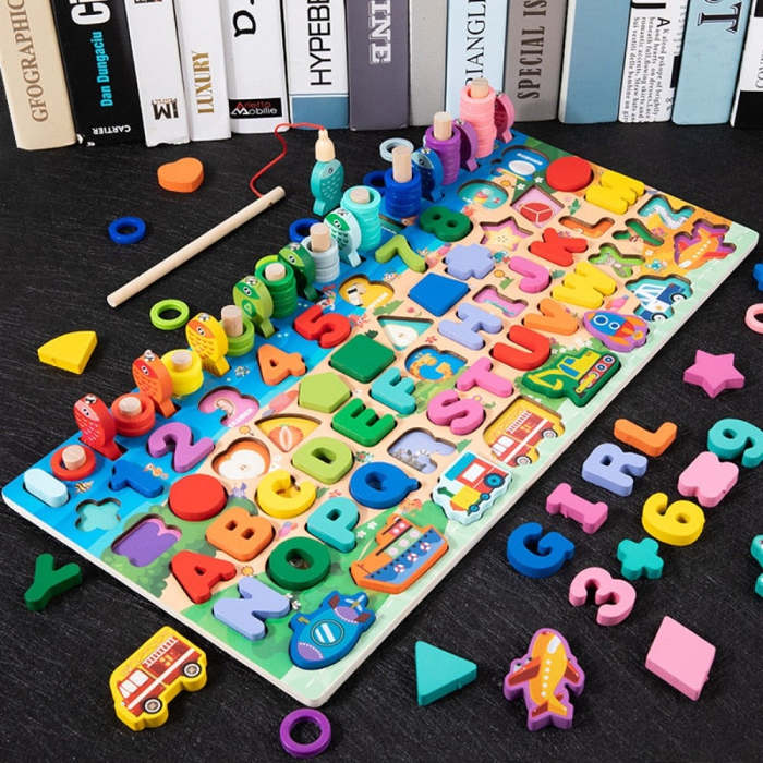 Educational Wooden Block Puzzle Match Board (37 Options)