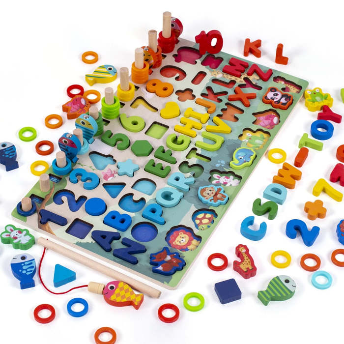 Educational Wooden Block Puzzle Match Board (37 Options)