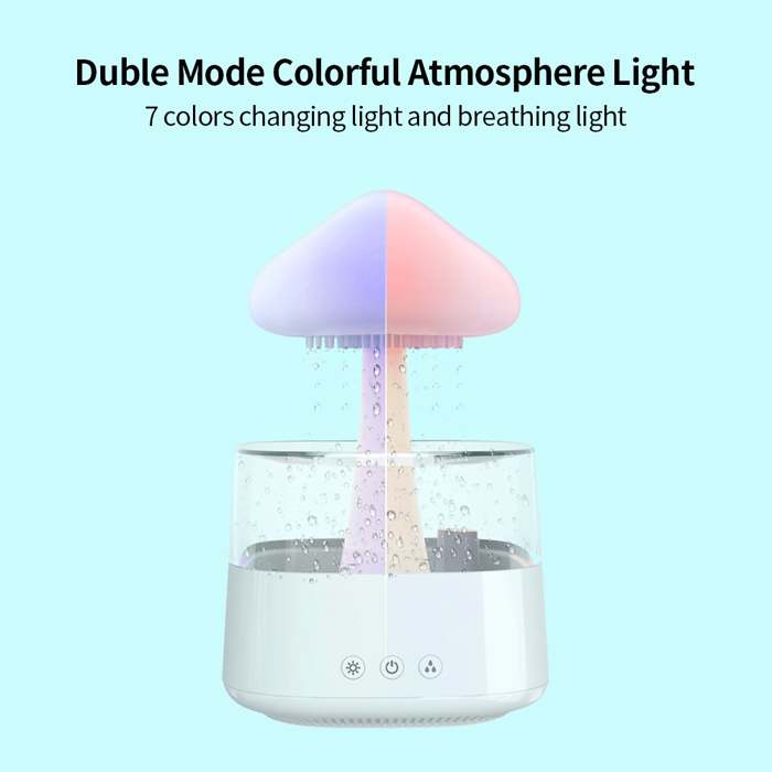 Rain Cloud Humidifier, Rain Cloud Night Light, Aromatherapy Essential Oil Diffuser with 7 Color Changing, Raindrop Sound for Home Office Room