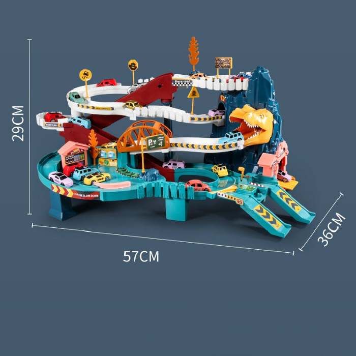 Dinosaur Race Car Tracks Adventure Toy Set