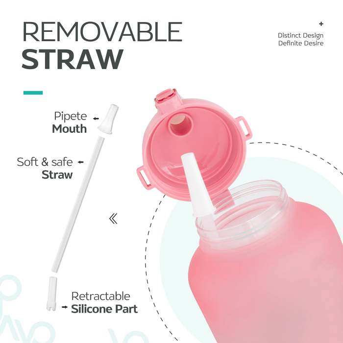 64oz Leak-Proof Water Bottle with Detachable Straw for Fitness
