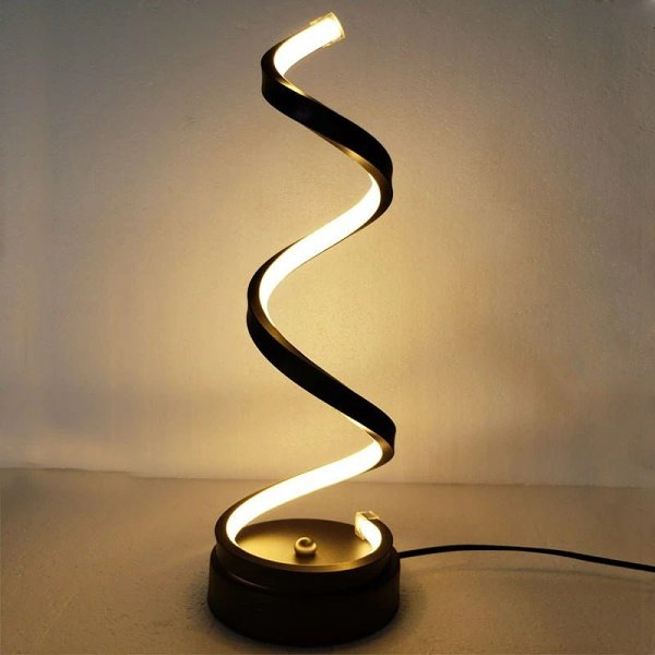 Modern LED Spiral Table Lamp - Elegant & Eye-Caring