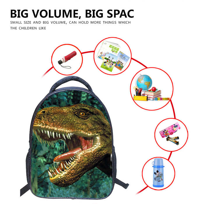 3D Dinosaur Backpack Book Bags Boys Girls Backpack Satchel Travel Rucksack Bag