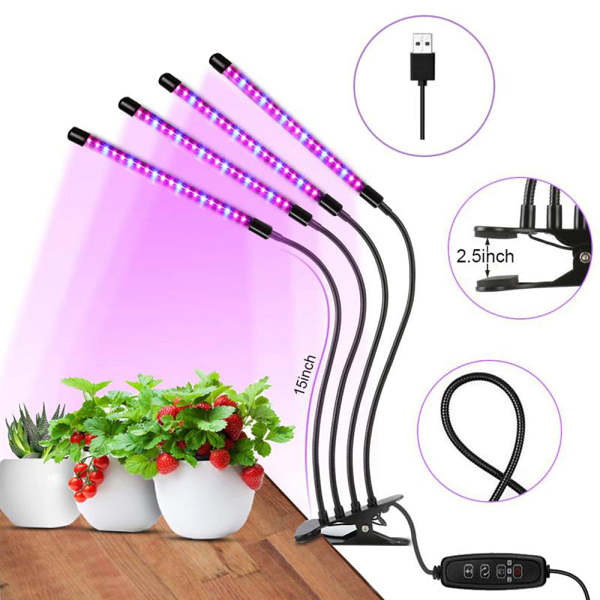 Plant Growing Light 4 Heads 72pcs LEDs Plant Light for Urban Plant Grower