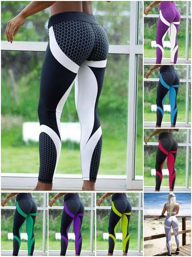 Colorblock Butt Lifting High Waist Sports Leggings