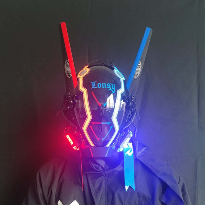 LED Sci-Fi Cyberpunk Helmet Mask (15 Styles) One Size Fits Most